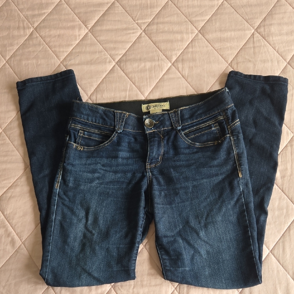 Democracy Dark Indigo Skinny Jeans, Size 4